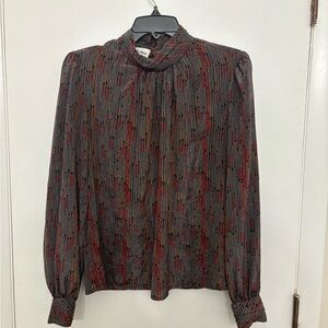 VTG Helene St. Marie blouse colorful striped pattern USA made 80s/90s Sz 12